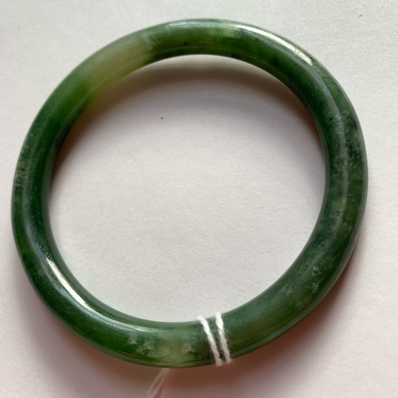 759) antique BURMA JADITE bangle bracelet GREEN